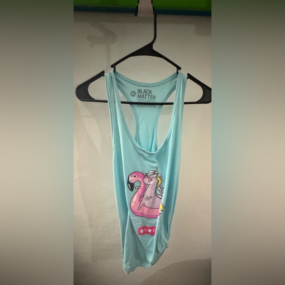 Black Matter Sky Blue Sleeveless Top